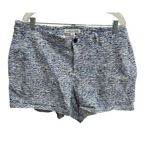 Essentials Womens Blue White Striped Cotton Blend Shorts Size 16W